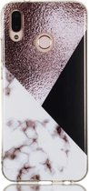 Luxe Soft Back Cover voor Huawei P20 Lite - Marmer - Hoogwaardig TPU Hoesje - Zwart - Wit - Grijs - Siliconen Case