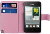 Huawei Y330 book case hoesje roze