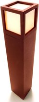 Zoomoi Facado II - tuinverlichting staand sokkellamp - bruin - E27 - Geschikt voor led - vierkant - 65 cm hoog - staande tuinlampen