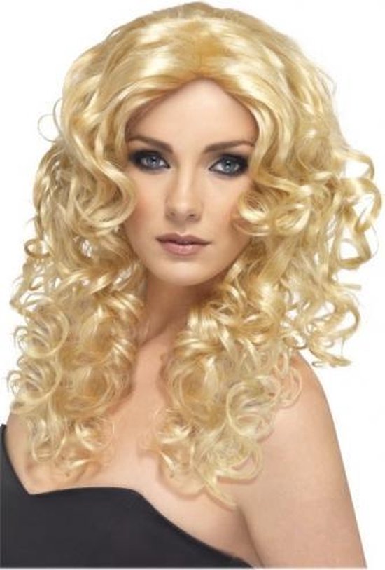voering Skim veld Glamour pruik met blonde krullen | bol.com