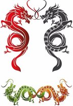 Plak Tattoo draken stickers XXL
