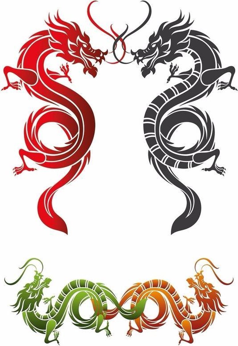 genoeg motor Maladroit Plak Tattoo draken stickers XXL | bol.com
