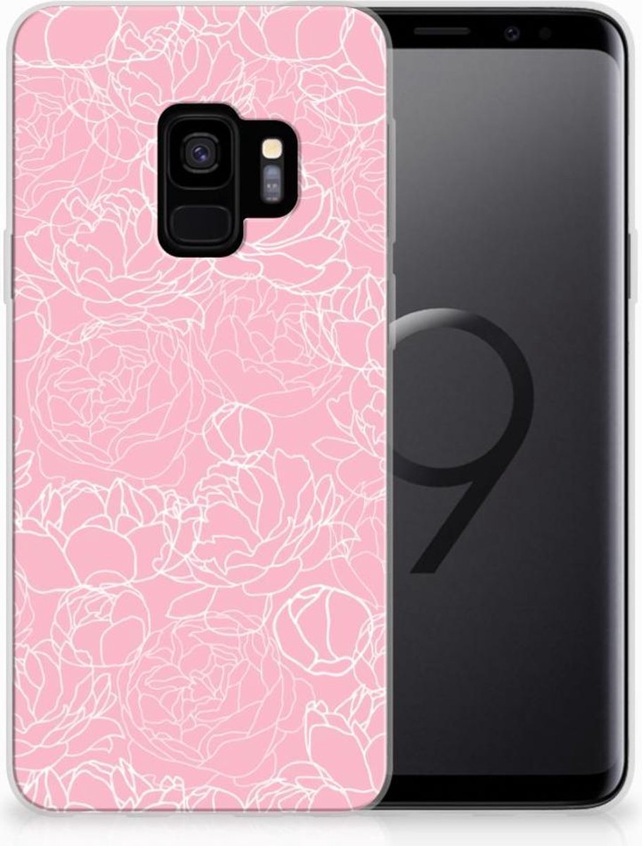 Back Cover voor Samsung Galaxy S9 TPU Case White Flowers