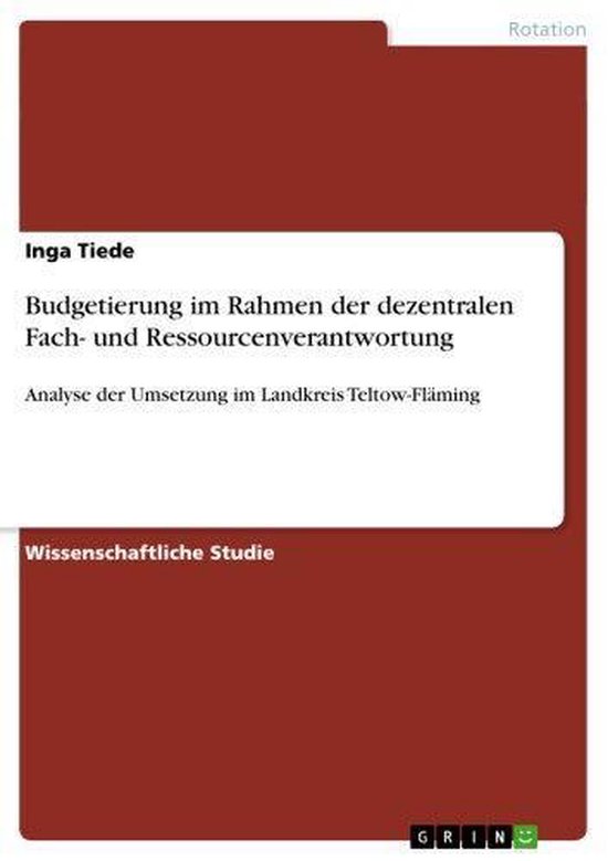 Budgetierung im Rahmen der dezentralen Fach- und Ressourcenv ... - cover