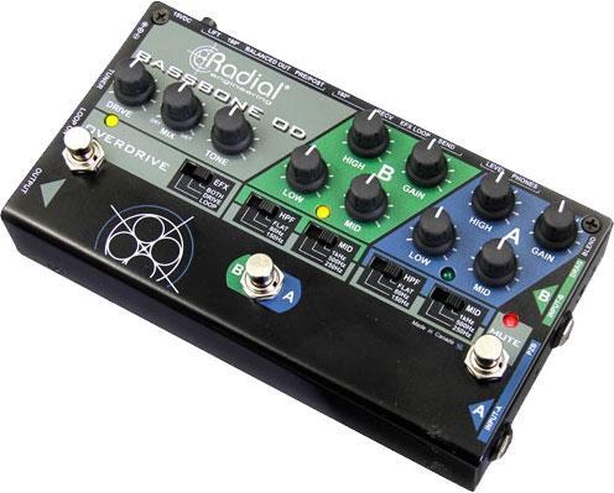 Radial Bassbone OD voorversterker voor bas-instrumenten