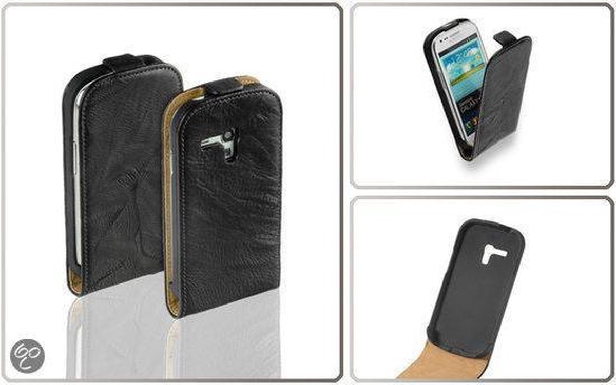 Vintage Flip Case Leder Cover Hoesje Samsung Galaxy S3 Mini Dark
