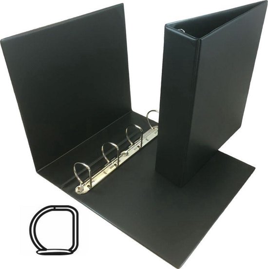 Ringband - Ordner - 4 ringen - 8 cm - Zwart | bol.com