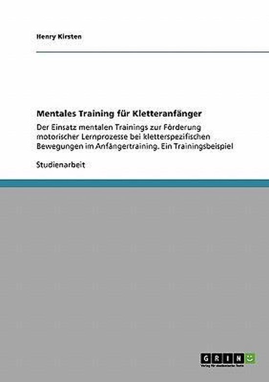 Mentales Training fur Kletteranfanger - cover