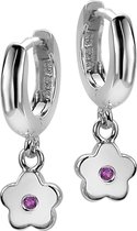 Orphelia Kids Oorbel oorring+ Flower Fuchsia Sterling Zilver 925