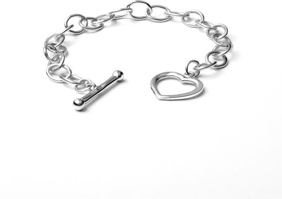 Quiges - Charm Bedel Armband 18cm - 925 Zilver - HCB013