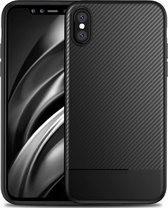 Apple iPhone X / XS Carbon Backcover - Zwart - TPU