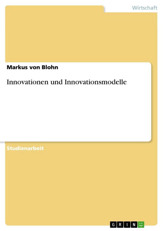 Innovationen und Innovationsmodelle - cover