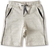 Little Label - contrast shorts baby jongens - creme black stripe - maat: 92 - bio-katoen