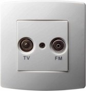 Radio/TV antenne stopcontact - RAL9016 - Inbouw