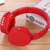 Bluetooth koptelefoon over ear, draadloze koptelefoon en vaste Inklapbaar headsets met een ingebouwde microfoon, Micro SD/TF, FM Geschikt voor: iPhone/Samsung/iPad/Huawei – 650BT Rood