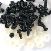 zwarte veiligheidsoogjes 10 mm inclusief sluitring, 25 paar