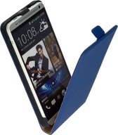 LELYCASE Flip Case Lederen Hoesje HTC One Max Blauw