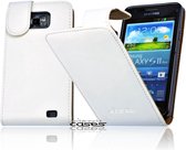 Flex-Line Flip Case Cover Silicone TPU Bescherm Hoesje Samsung Galaxy S2 i9100 / S2 Plus i9105 Wit