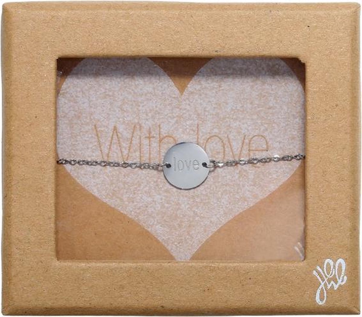 BY-ST6 prachtige giftbox 'With Love' met een speciale subtiele zilveren love armband