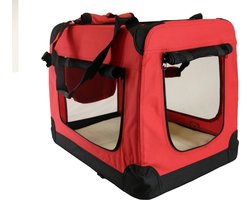 Topmast reisBench nylon Bench - honden Bench XS Rood 50x35x35cm - stoffen bench - vouwbench - Auto bench - Honden 0-5kilo