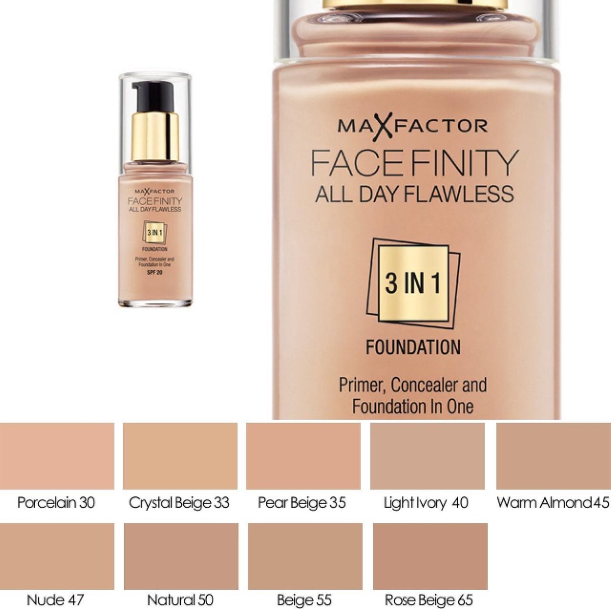 Max Factor Facefinity All Day Flawless 3-in-1 Foundation - 35 Pearl Beige |  bol.com