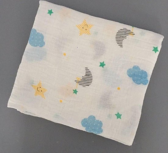 Swaddle XL hydrofiele doek 120x120 cm katoen Wolk Maan Ster