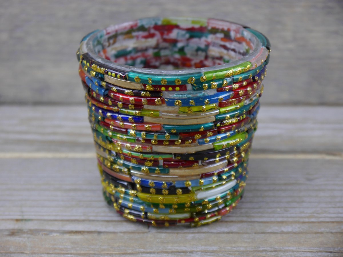 SENSE Theelichten Houder- Waxinelicht - Sfeerlicht - Tealight- Multi kleur- Nostalgische kleuren - *** 2 STUKS ***
