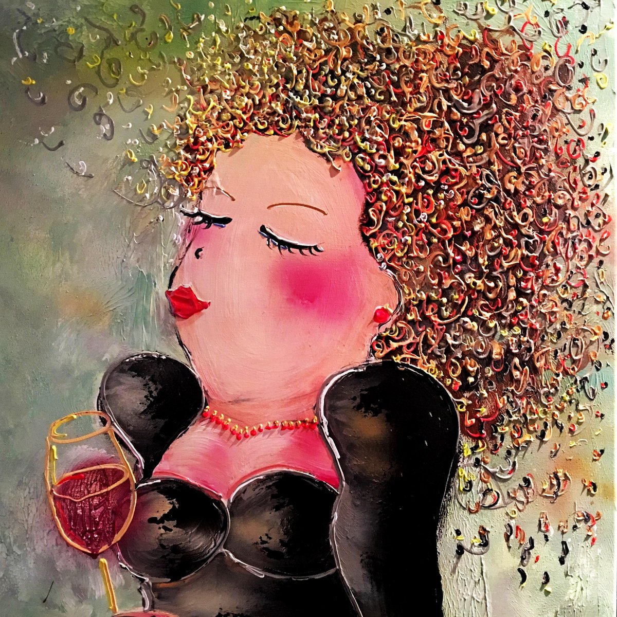 POSTER RED WINE kunstdruk van origineel schilderij