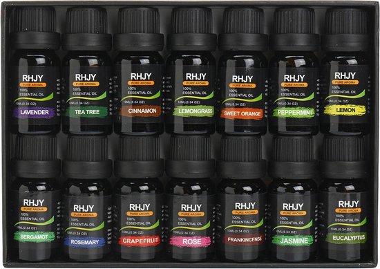 Etherische essentiële oliën voor geurverspreider of aromadiffuser - 14 stuks