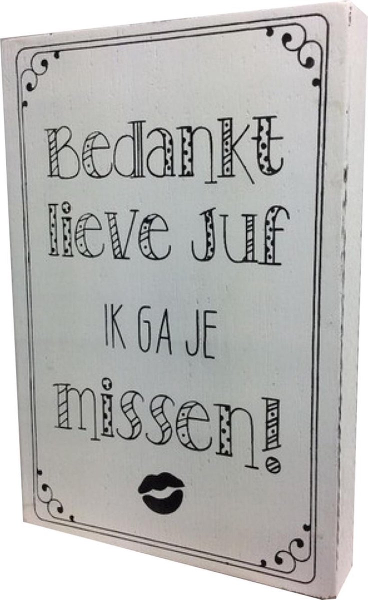 Wonderlijk bol.com | Cotton Counts - Decoratie - Bedankt lieve juf ik ga je WS-17