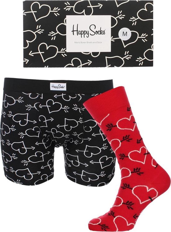 Happy Socks - Gift Box Love Boxershort Zwart en Paar Sokken Rood Hartjes -  XL | bol.com