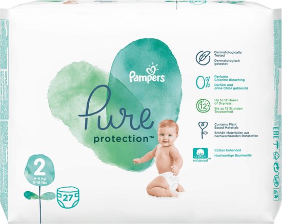 Pampers Pure Protection Baby Luiers Maat 2 - 27 luiers | bol.com