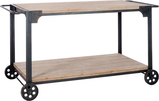 trolley industrial hout op wielen | bol.com