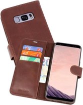Rico Vitello Mocca Echt Leder Hoesje voor de Samsung Galaxy S8 Plus