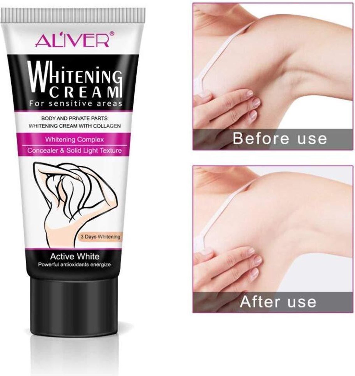 Whitening Cream - 60 ML - Maakt huid witter - body cream | bol.com