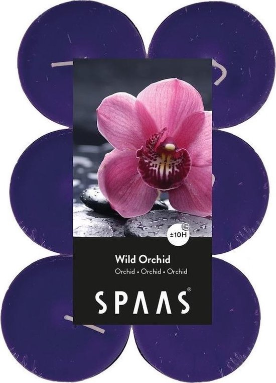 12x Maxi geurtheelichtjes Orchid Blossom 10 branduren - Geurkaarsen orchidee bloemen geur - Grote waxinelichtjes