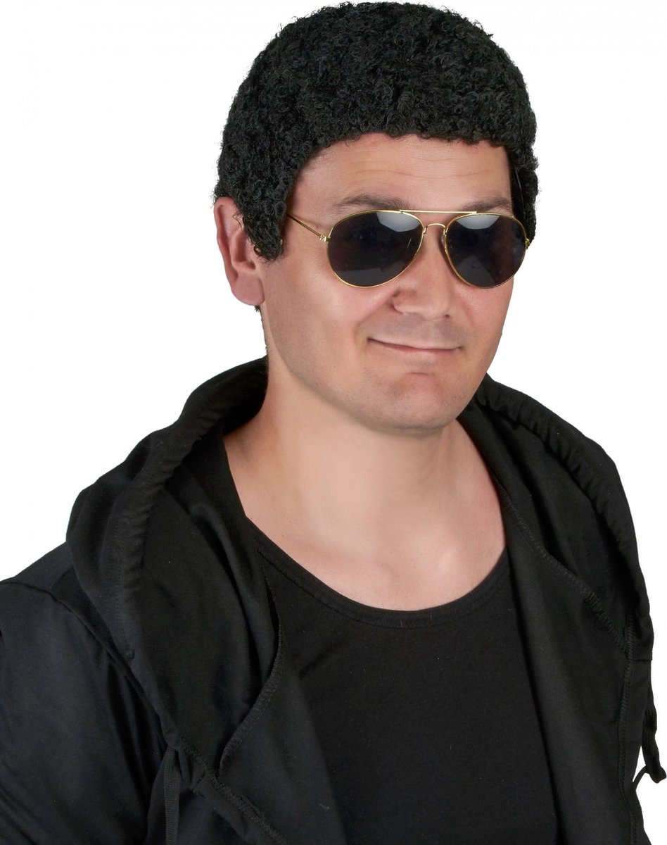 Afro pruik korte krullen