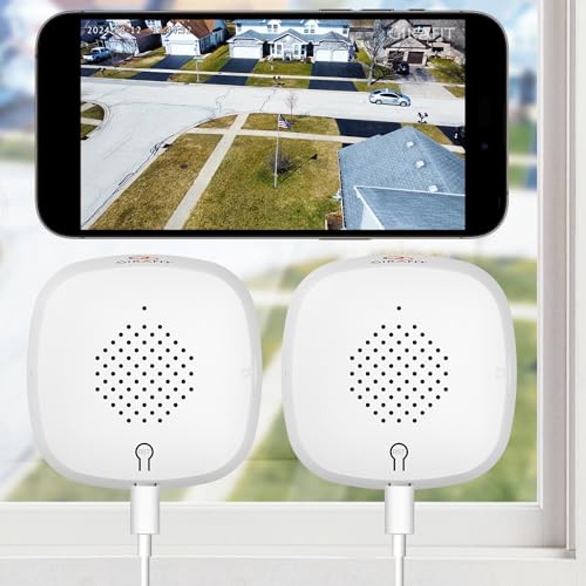 Venstercamera 3 MP 2K WiFi voor Thuisveiligheid met Nachtzicht, Persoons- en Bewegingsdetectie