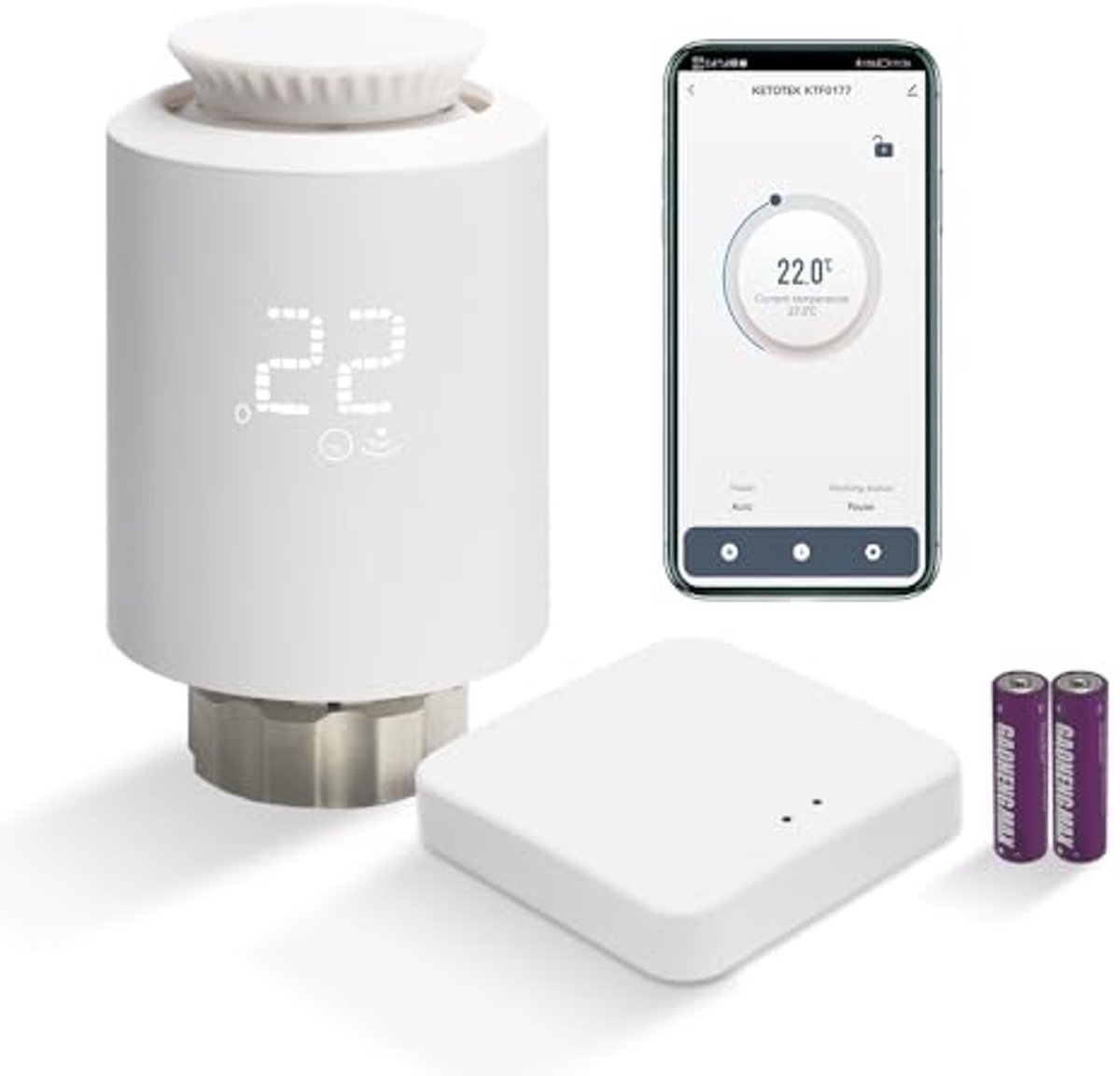 Slimme Radiatorthermostaatset met Zigbee Gateway en WiFi - Programmeerbare Thermostaten voor Slimme Verwarming