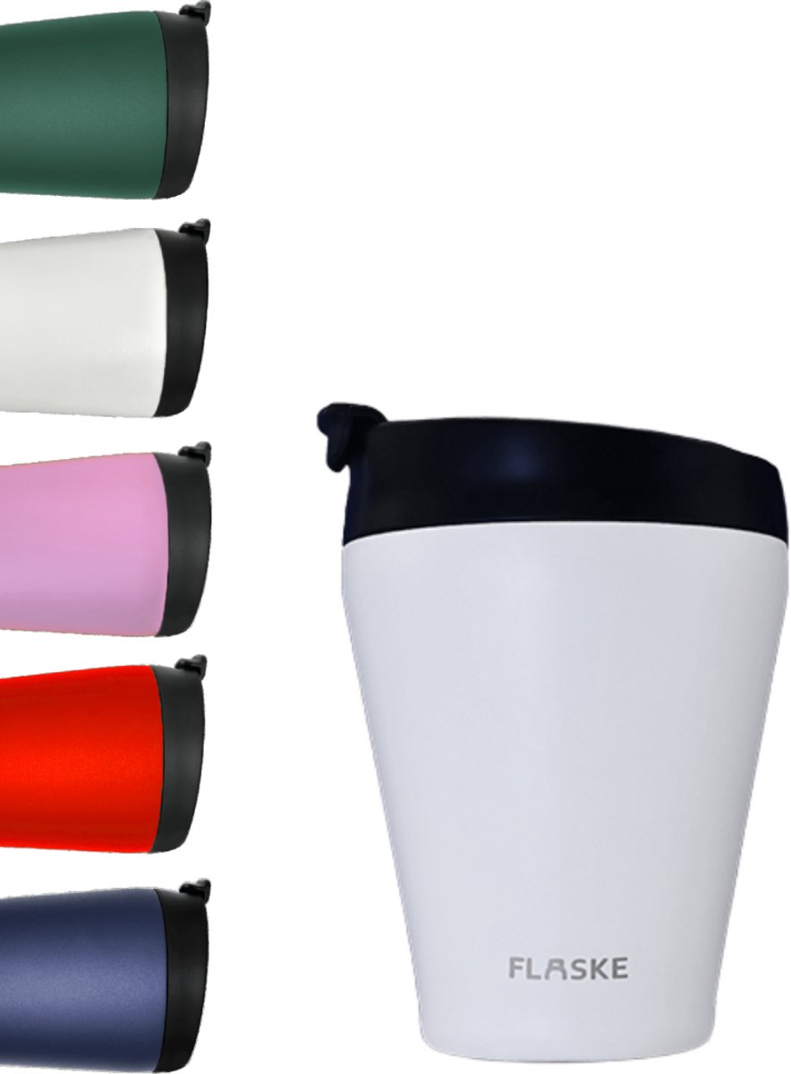 FLASKE Koffiebeker Coffee Cup 200ML - Ice - RVS Koffiebeker to Go van 200ML