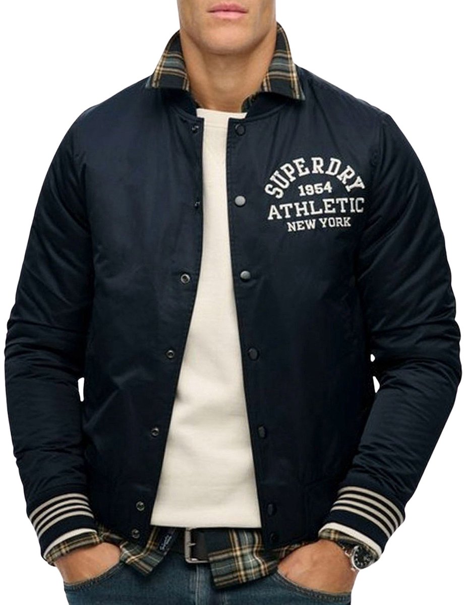 Superdry Athletic Varsity Bomberjack Heren Blauw