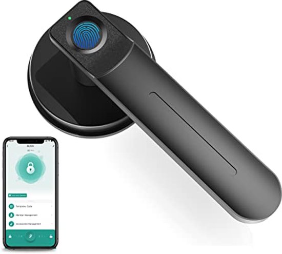 tedee Keypad PRO biometrisch toetsenveld voor slim deurslot, openen en sluiten met vingerafdruksensor of pincode, zwart