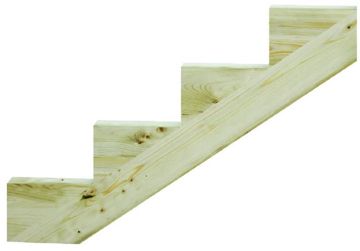 Trapwang voor 4 treden massief hout - Duurzaam en veelzijdig