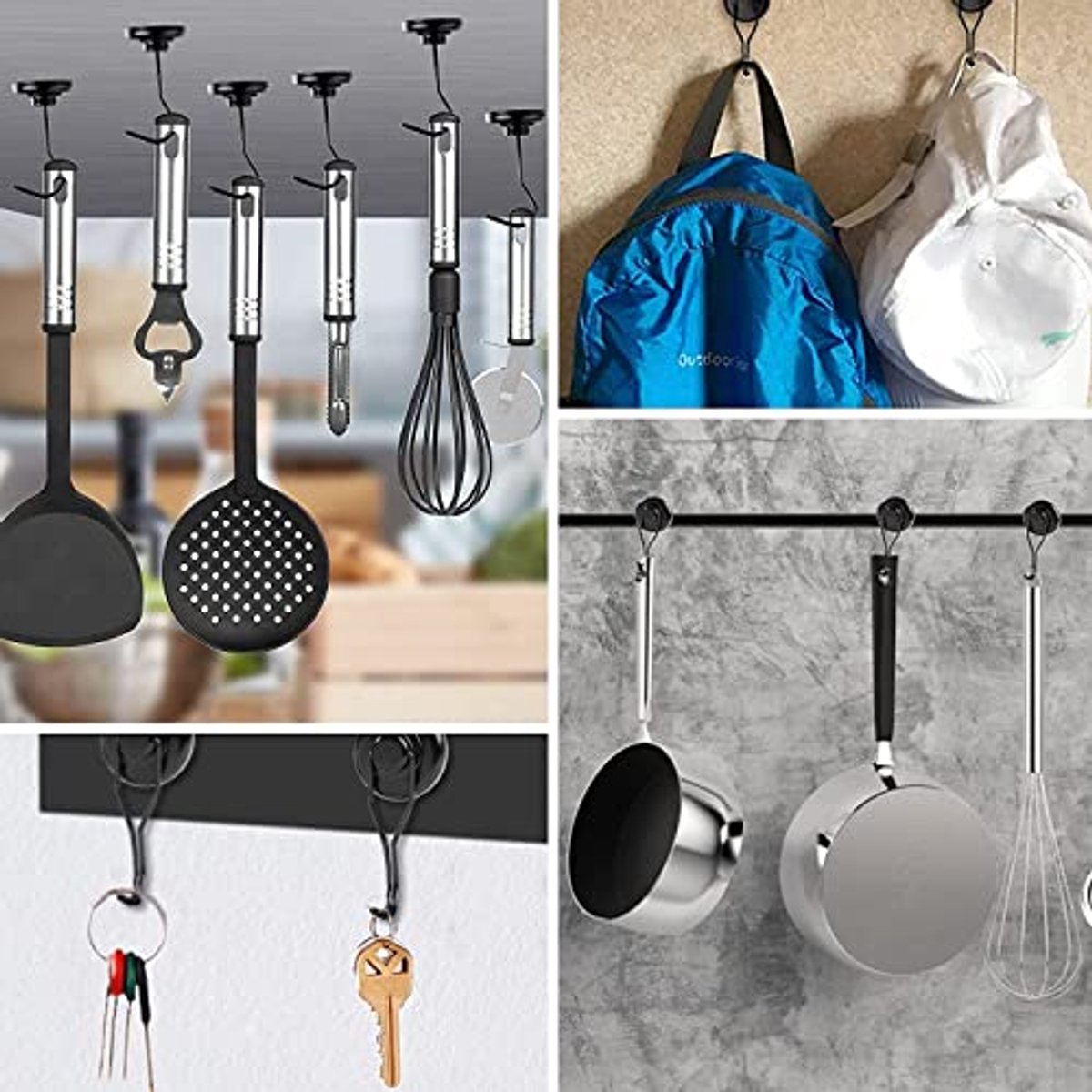 Zware Neodymium Magnetische Haken 8-Pack - Draaibare Schommel, Geschikt voor Koelkast, Keuken en Grill