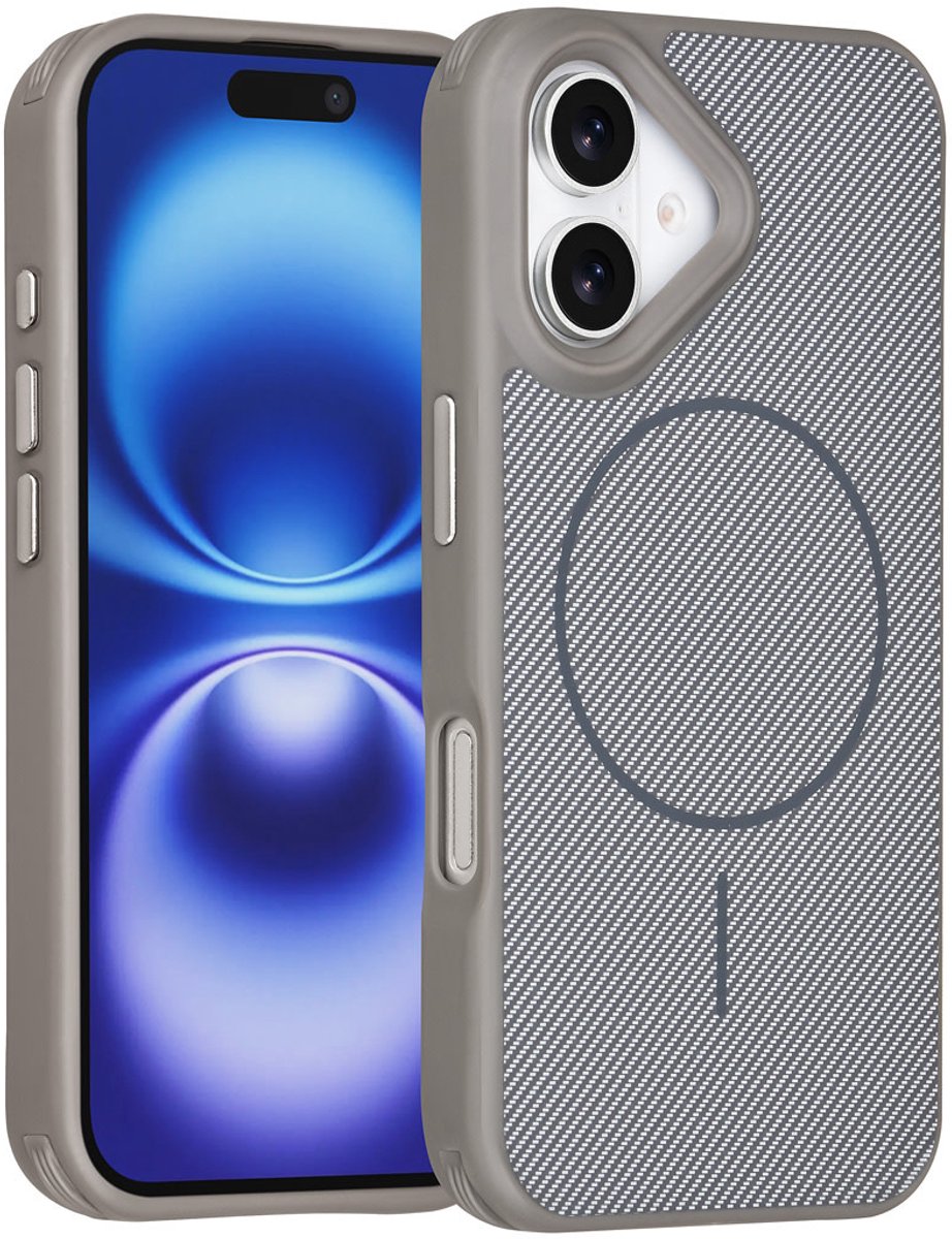 TUNIQ Back cover voor iPhone 16 - MagSafe - Antishock - Grijs