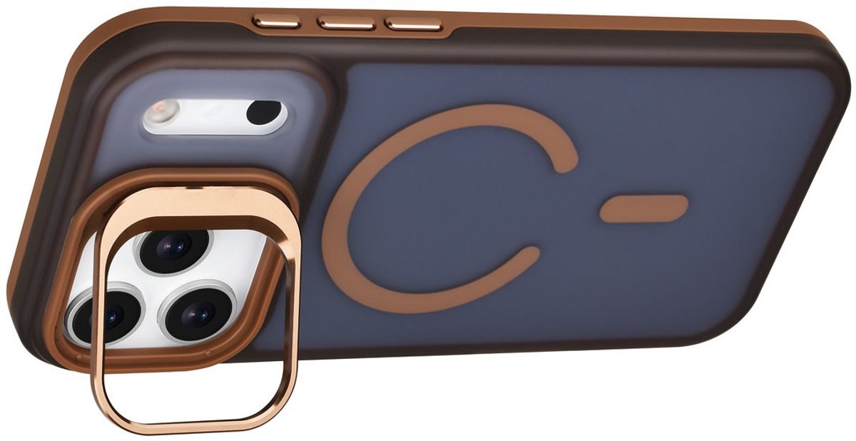 TUNIQ Back cover voor iPhone 17 Pro Max - MagSafe - Met Camera Stand - Goud
