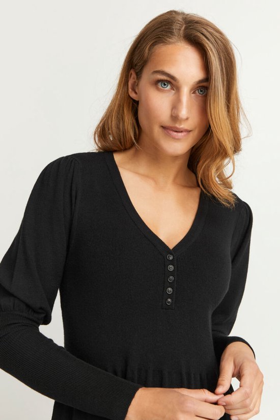 Pull en maille française Frbine DR1, robe taille XL, couleur Zwart