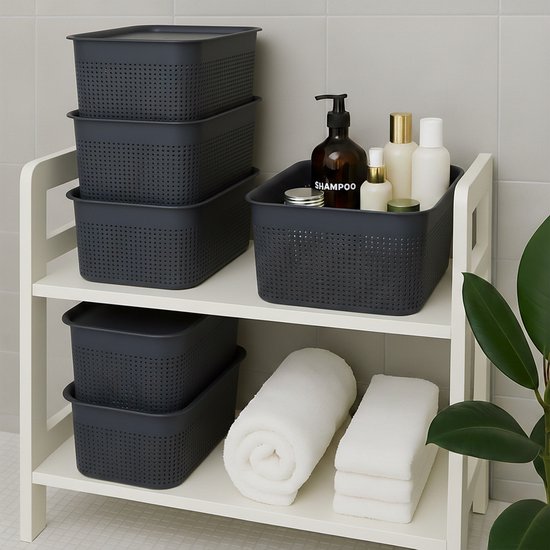boîte de rangement - lot de 6 - noir