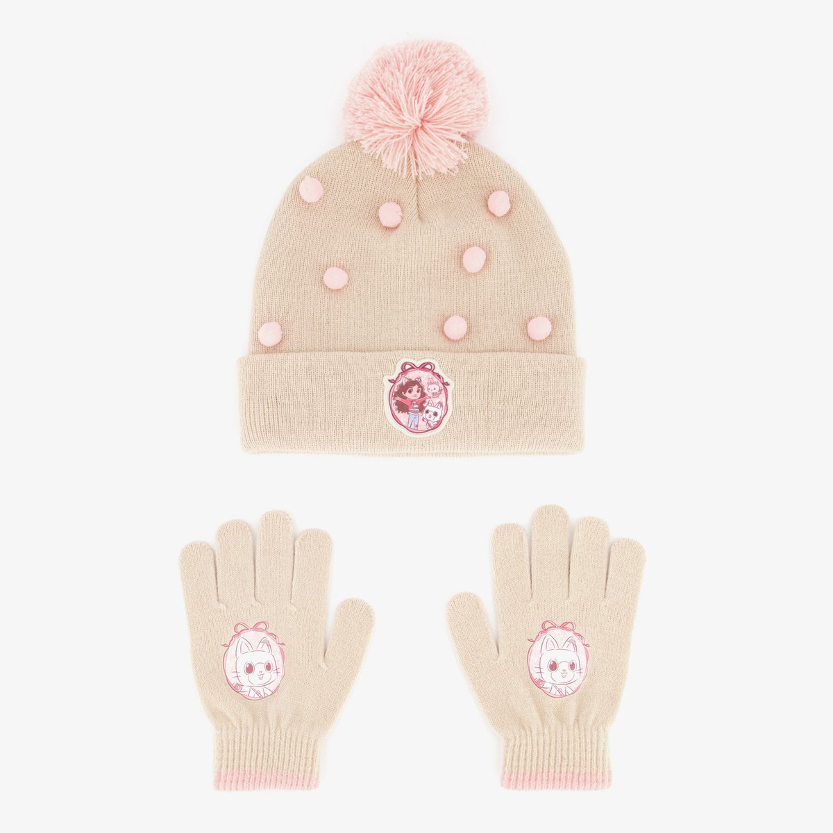 Gabby kinder set muts handschoenen - Beige