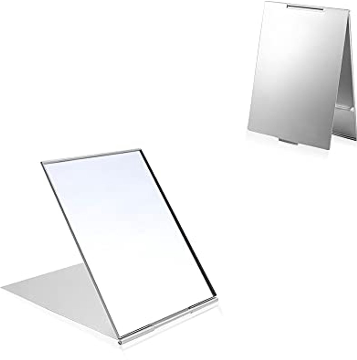 Ultra-Slim Draagbare Vouwspiegel - Aluminium Make-up Spiegel voor Reizen en Desktop